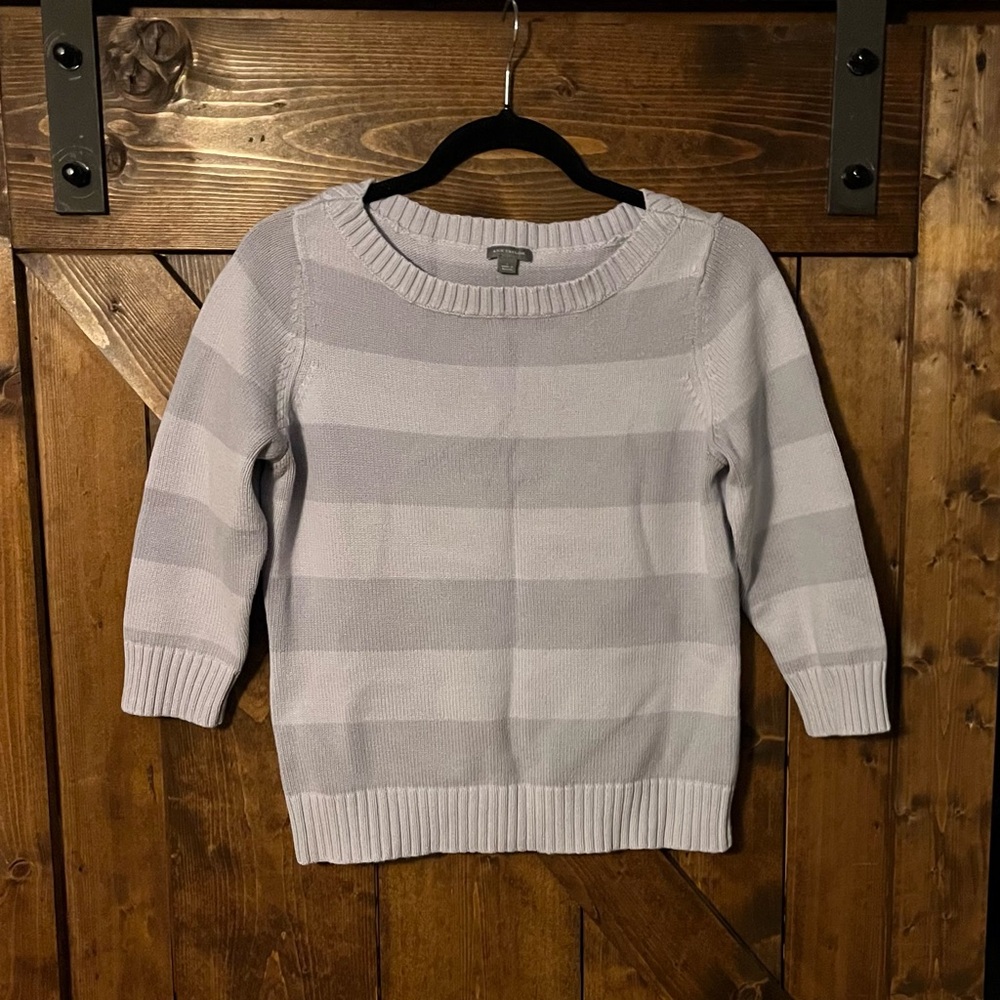 Ann Taylor Lavender Striped Sweater Sz Lrg